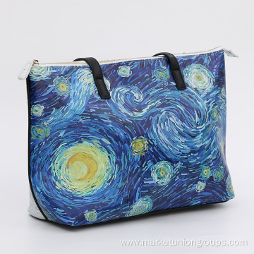 Womens Digital Printing Van Gogh Starry Night Oil Painting Tote Bag Shoulder Bags Handbag